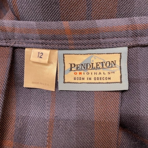 Pendleton 100% Wool Made In USA Plaid Skirt Size 12 - Picture 2 of 4